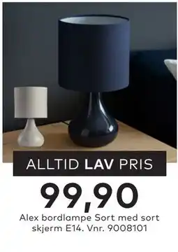 Skeidar Alex bordlampe tilbud