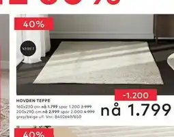 Skeidar HOVDEN TEPPE tilbud