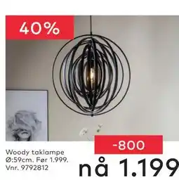 Skeidar Woody taklampe tilbud