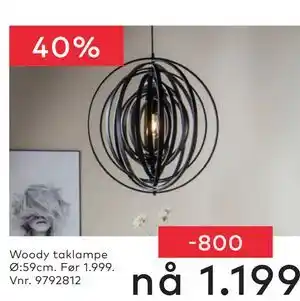 Skeidar Woody taklampe tilbud