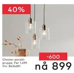 Skeidar Chester pendelgruppe tilbud