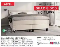Skeidar OPAL JUBILEUM KONTINENTAL tilbud