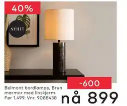 Skeidar Belmont bordlampe tilbud