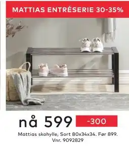 Skeidar Mattias skohylle tilbud