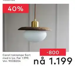 Skeidar Caroll taklampe Sort tilbud