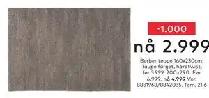 Skeidar Berber teppe tilbud