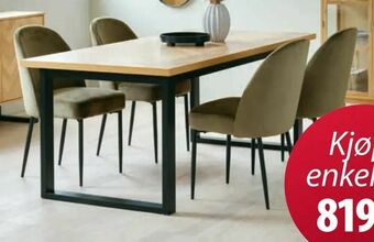JYSK Bord + 4 stoler tilbud