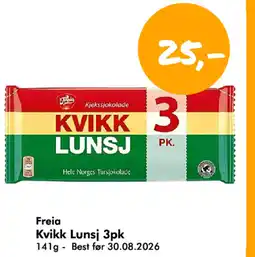Havaristen Freia Kvikk Lunsj 3pk tilbud