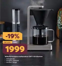 Megaflis Wilfa performance kaffetrakter cm7t-125 titanium tilbud