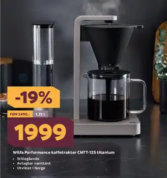 Wilfa performance kaffetrakter cm7t-125 titanium