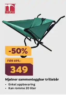 Megaflis Mjølner sammenleggbar trillebår tilbud