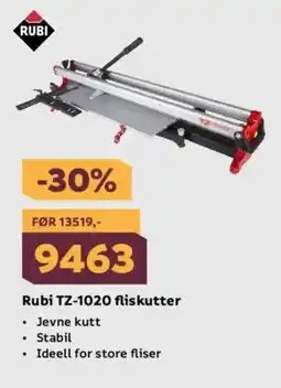 Megaflis Rubi TZ-1020 fliskutter tilbud