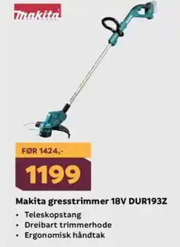 Megaflis MAKITA Gresstrimmer 18V DUR193Z tilbud