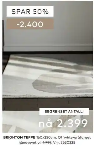 Skeidar BRIGHTON TEPPE tilbud