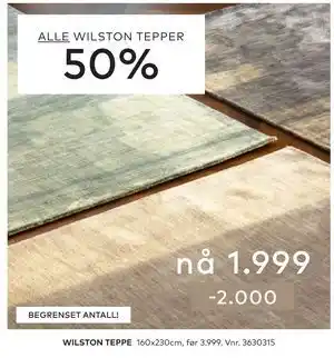 Skeidar WILSTON TEPPE tilbud