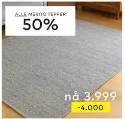 Skeidar ALLE MERITO TEPPER tilbud