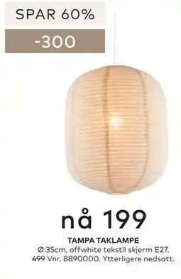 Skeidar TAMPA TAKLAMPE tilbud
