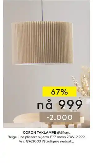 Skeidar CORON TAKLAMPE tilbud