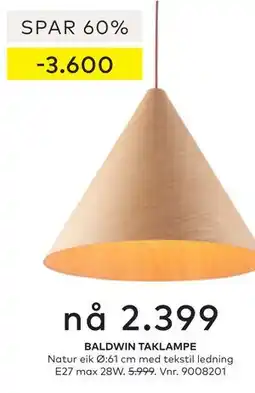 Skeidar BALDWIN TAKLAMPE tilbud