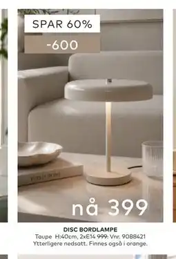 Skeidar DISC BORDLAMPE tilbud