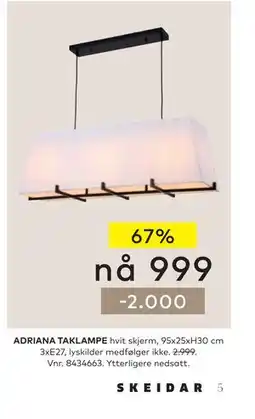 Skeidar ADRIANA TAKLAMPE tilbud