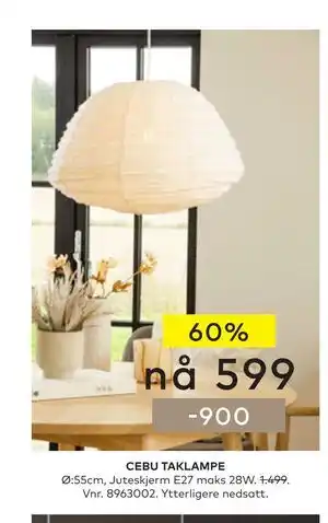 Skeidar CEBU TAKLAMPE tilbud