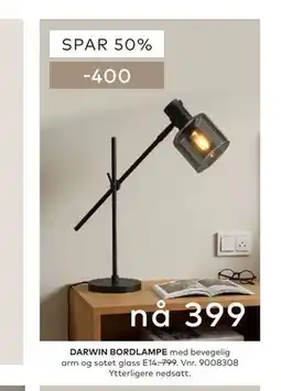 Skeidar DARWIN BORDLAMPE tilbud