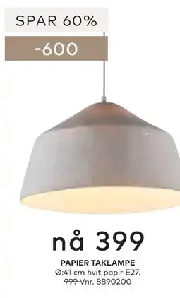 Skeidar PAPIER TAKLAMPE tilbud