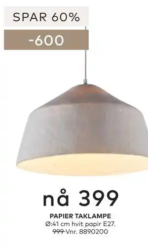 Skeidar PAPIER TAKLAMPE tilbud