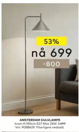 Skeidar AMSTERDAM GULVLAMPE tilbud