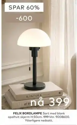 Skeidar FELIX BORDLAMPE tilbud
