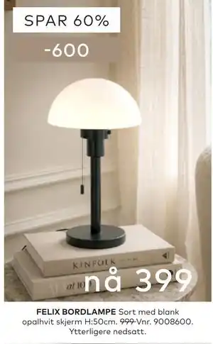 Skeidar FELIX BORDLAMPE tilbud