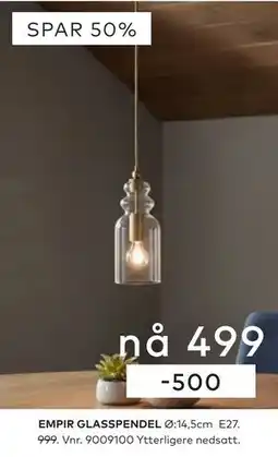 Skeidar EMPIR GLASSPENDEL tilbud