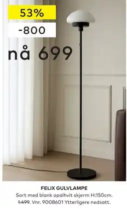 Skeidar FELIX GULVLAMPE tilbud