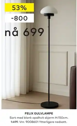Skeidar FELIX GULVLAMPE tilbud