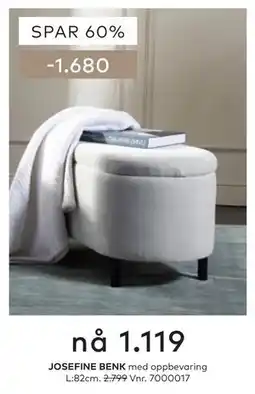 Skeidar JOSEFINE BENK tilbud