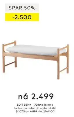 Skeidar EDIT BENK tilbud