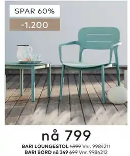 Skeidar BARI LOUNGESTOL tilbud