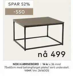 Skeidar NOX HJØRNEBORD tilbud