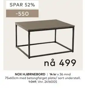 Skeidar NOX HJØRNEBORD tilbud