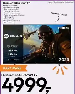 Gigaboks Philips 65” 4K LED Smart TV tilbud