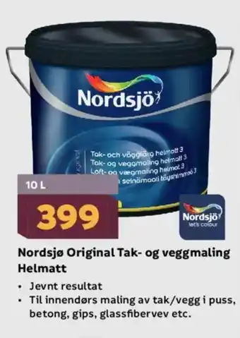 Megaflis NORDSJØ Original tak- og veggmaling helmatt tilbud