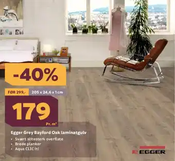Megaflis EGGER Grey bayford oak laminatgulv tilbud