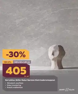 Megaflis BERRYALLOC Skifer natur børstet slett baderomspanel tilbud