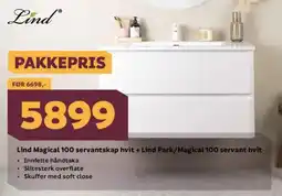 Megaflis LIND Magical 100 servantskap hvit + lind park/magical 100 servant hvit tilbud