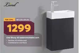 Megaflis LIND Sharp 40 baderomsmøbel sort tilbud