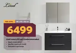 Megaflis LIND Luxury 80 sort baderomsmøbel tilbud