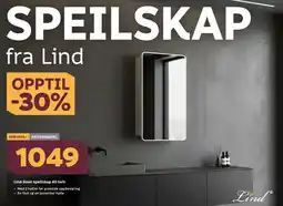 Megaflis LIND Steel speilskap 40 hvit tilbud