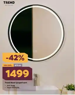 Megaflis TREND Moon lysspeil sort tilbud