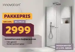 Megaflis INNOVATION Lusso dusjhjørne krom tilbud
